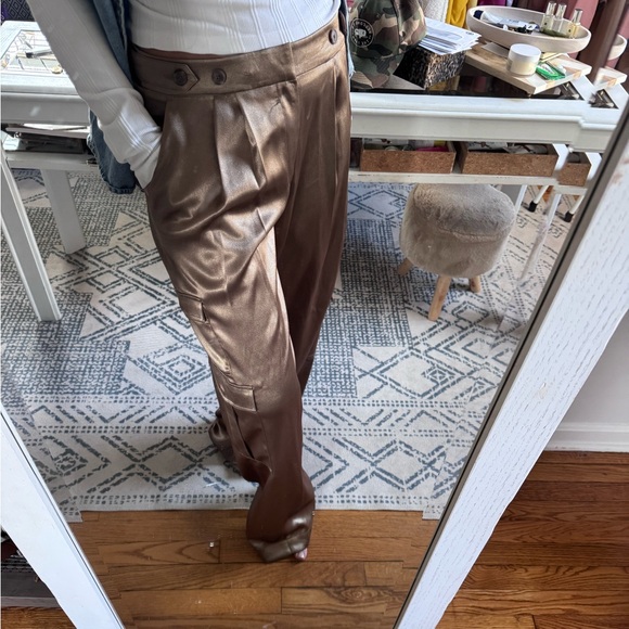 Pants - Champagne Satin Trousers